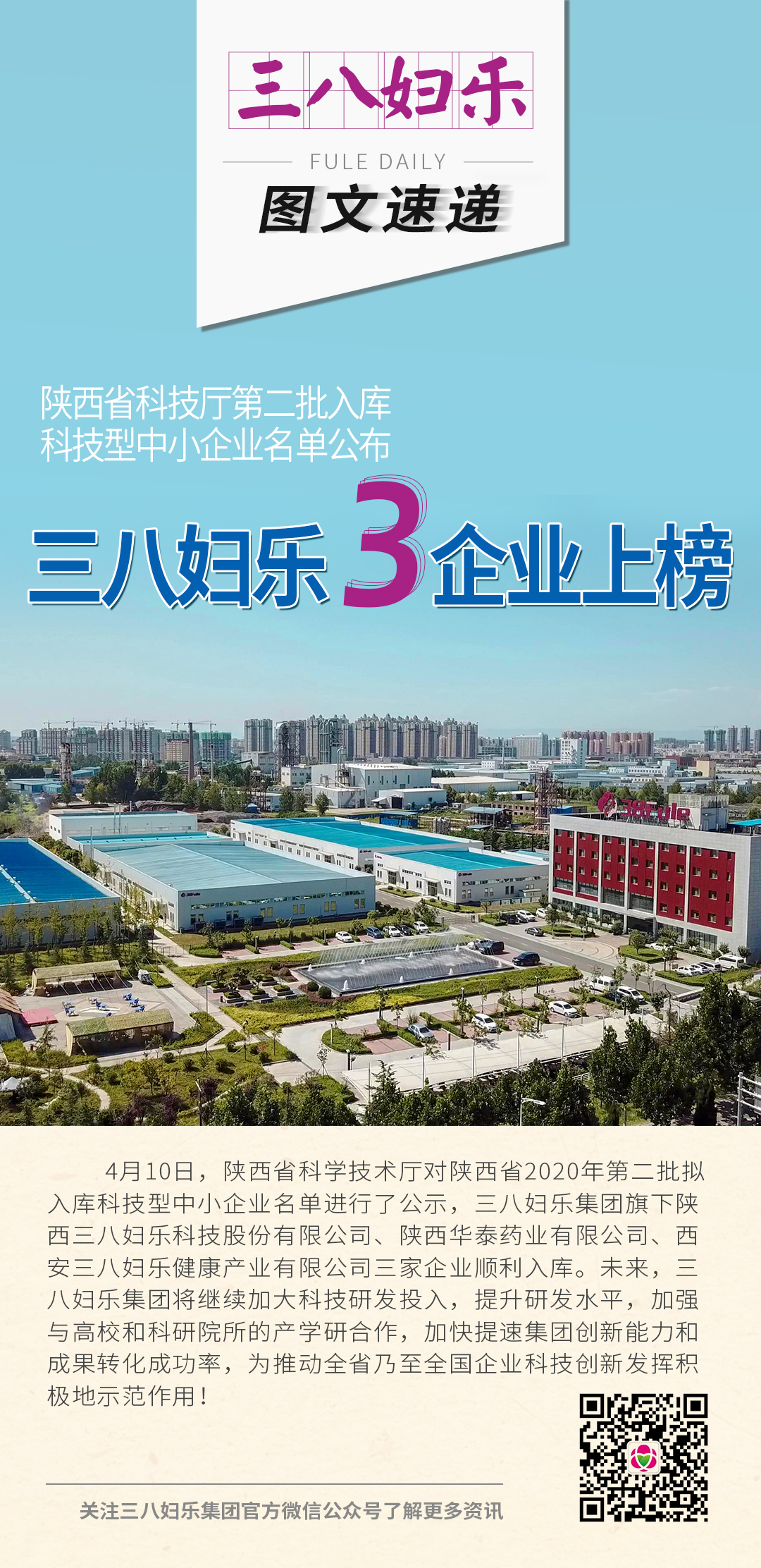 三八婦樂3企業(yè)上榜陜西科技廳第二批入庫(kù)科技型中小企業(yè)名單